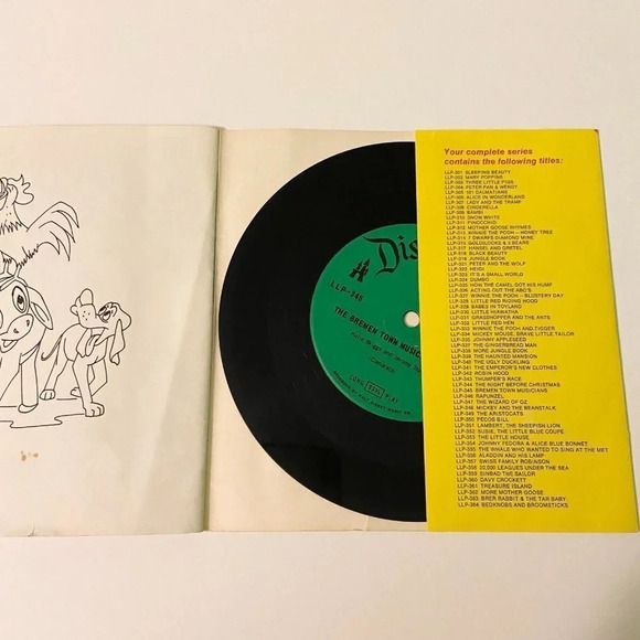 Vintage 1970 Disney Bremen Town Musicians  7 Inch Record and Book - Picture 10 of 15